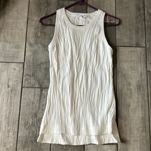Helmut Lang white ribbed long tank top women’s
